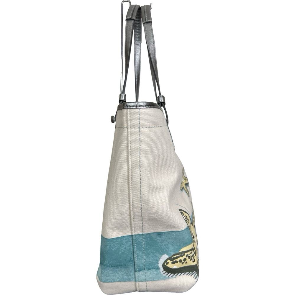 NWT Coach Starfish Beach Tote Canvas Set Zip Wallet Make Up Case Brand New Rare - Picture 4 of 16